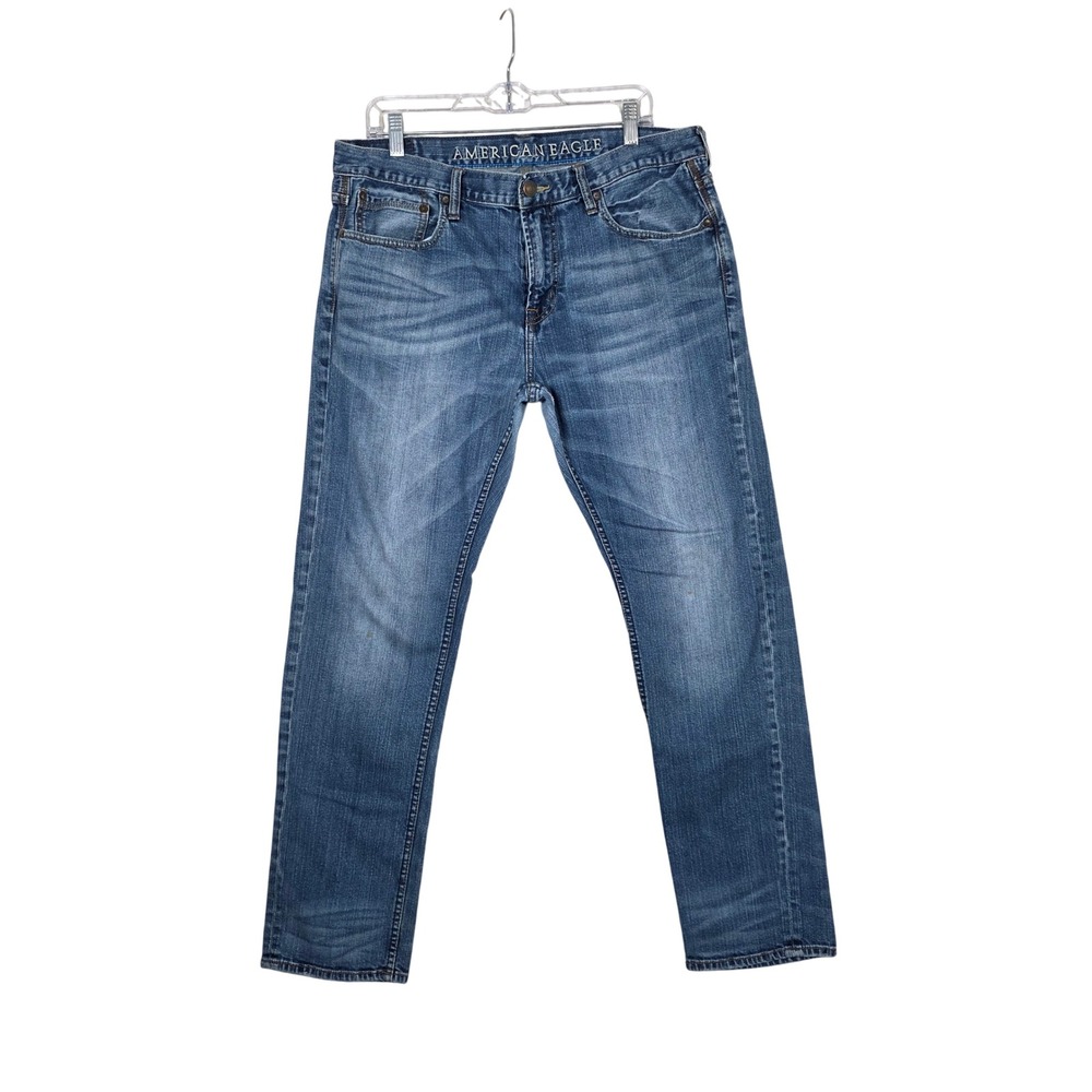 American Eagle Skinny Jeans Blue Denim Stretch 36/30 Men's Casual, Streetwear